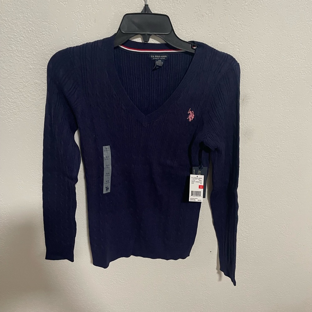 U.S. Polo Assn. Dark Blue V-Neck Sweater